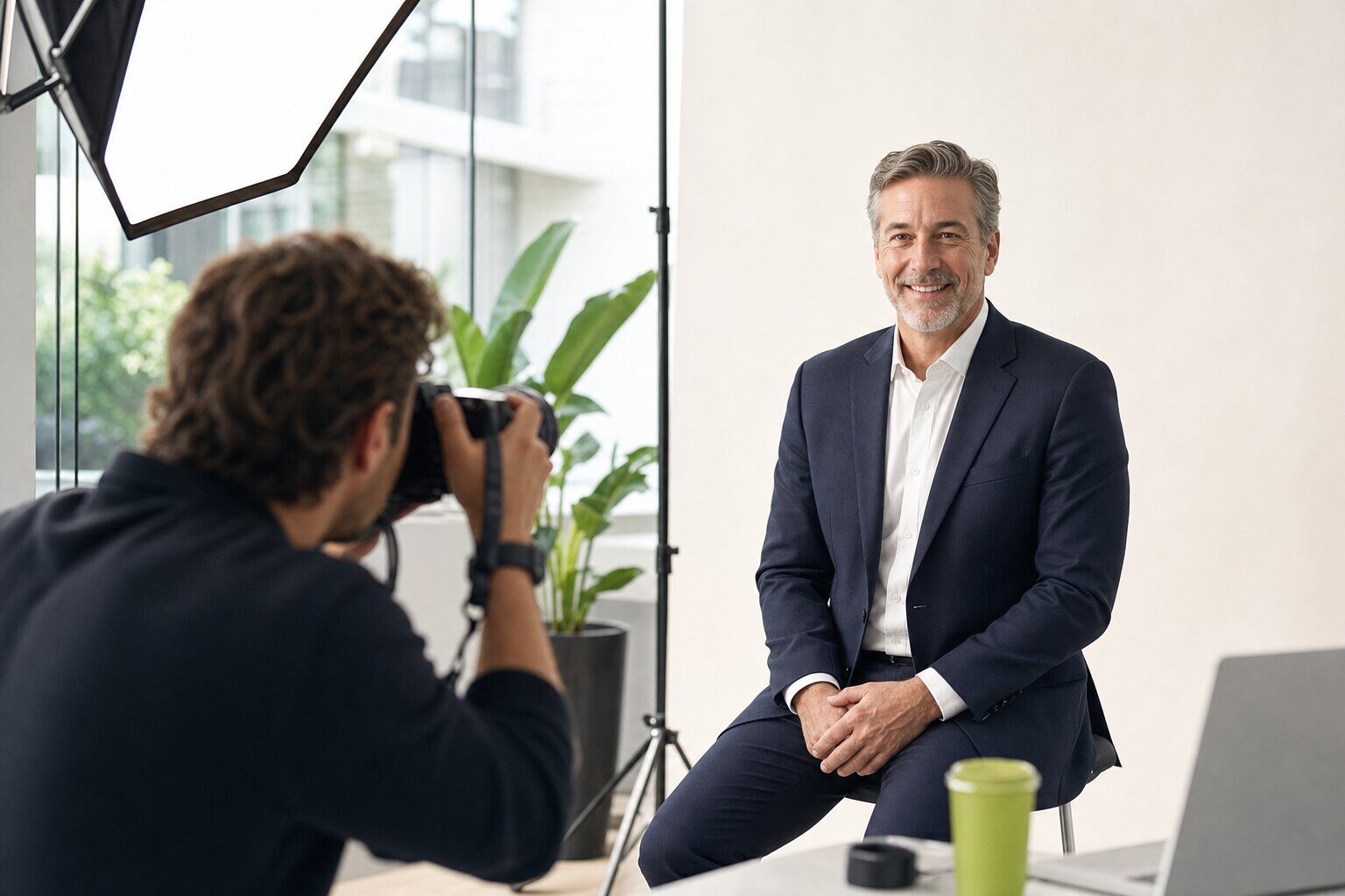 Business-Porträtshooting in einem Büro